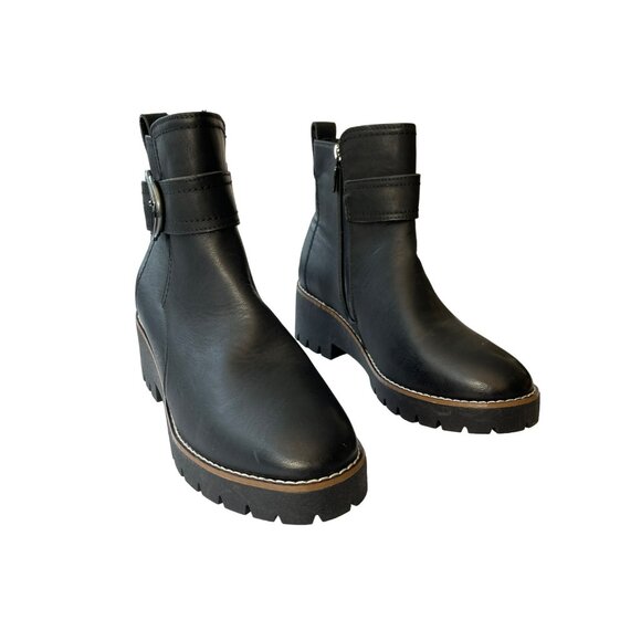 Blondo Shoes - Blondo Black Dagger Waterproof Bootie Nubuck Leather Lug Sole 8.5 NWOB